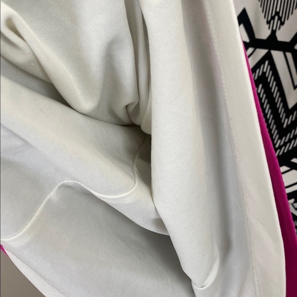 Eliza J Black White Geometric Shift Dress Pink Trim Size 10 Career Work Sheath - Picture 10 of 13